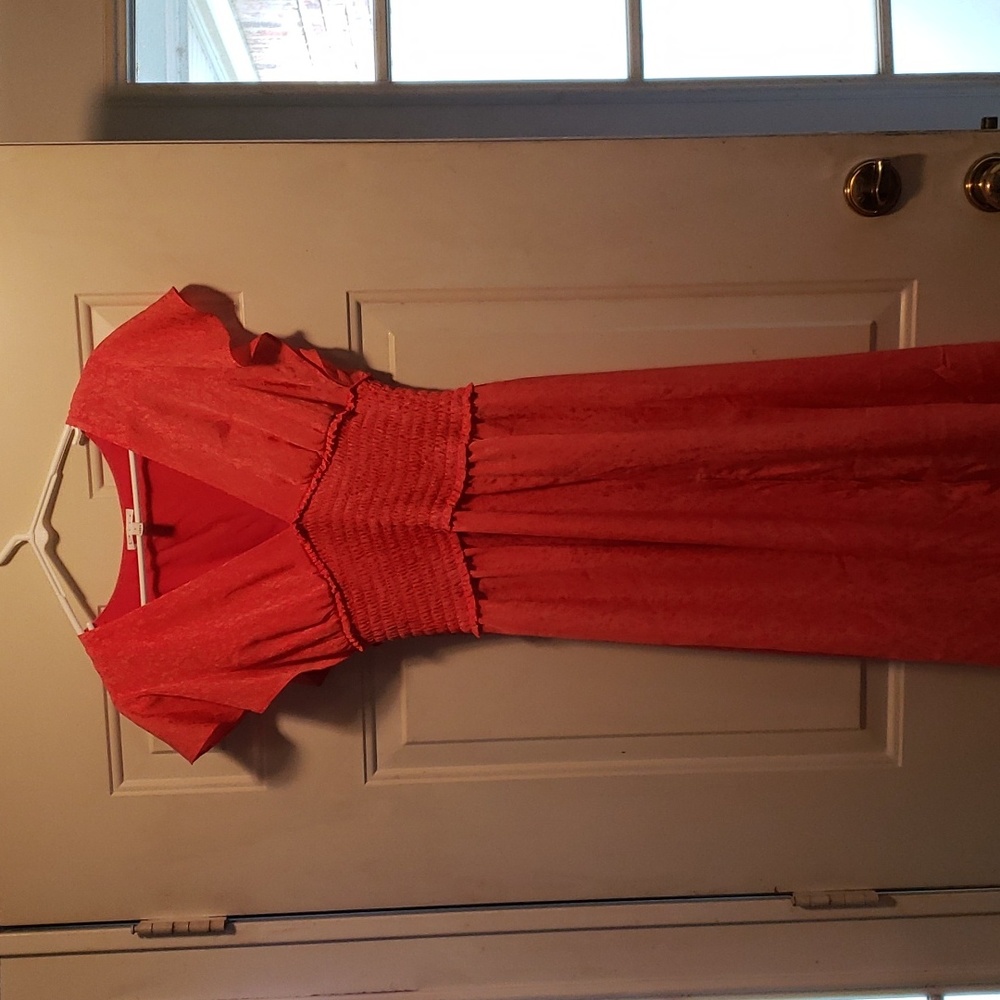small red midi dress